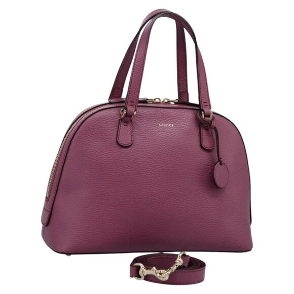 GUCCI Lady Dollar Hand Bag Leather 2way Gold Pink Auth ki5528AV - Picture 1 of 15